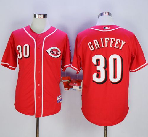 Reds #30 Ken Griffey Red Cool Base Stitched MLB Jersey - Click Image to Close
